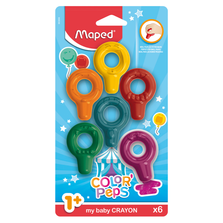 Color'Peps Babykrijtjes 6-set in de groep Kids / Kinderpotloden en -stiften / Kinderkrijtjes bij Voorcrea (130671)