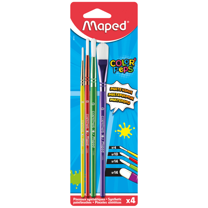 Color'Peps Kinderpenselen 4-pack in de groep Kids / Knutselspullen en verf voor kinderen / Penselen voor kinderen bij Voorcrea (130672)