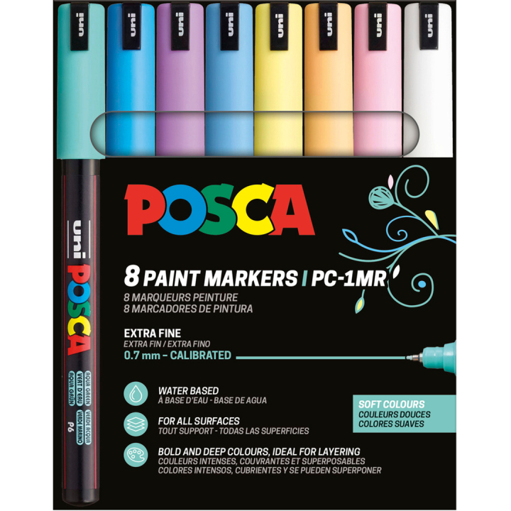 PC-1MR Soft Colours 8-set in de groep Pennen / Kunstenaarspotloden en -stiften / Acrylmarkers bij Voorcrea (130696)