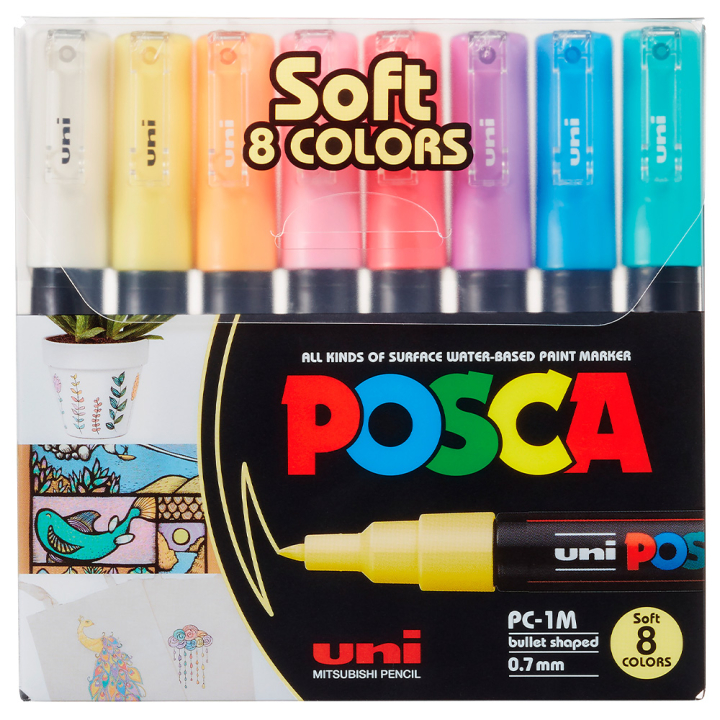 PC-1M Soft Colours 8-set in de groep Pennen / Kunstenaarspotloden en -stiften / Acrylmarkers bij Voorcrea (130697)