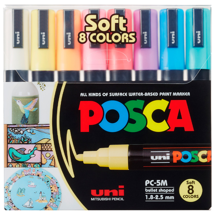 PC-5M Soft Colours 8-set in de groep Pennen / Kunstenaarspotloden en -stiften / Acrylmarkers bij Voorcrea (130699)