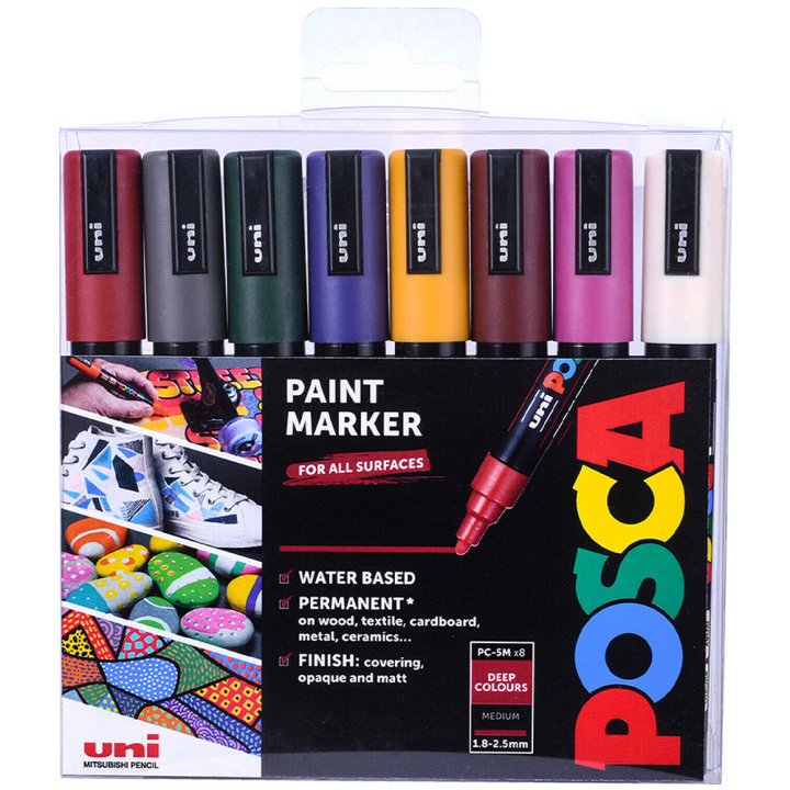 PC-5M Deep Colours 8-set in de groep Pennen / Kunstenaarspotloden en -stiften / Acrylmarkers bij Voorcrea (130700)