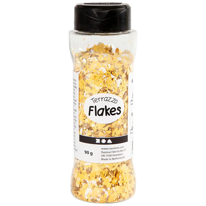 Terrazzo Flakes 90g Geel in de groep Creëren & Hobby / Creëren / Knutselen en DIY bij Voorcrea (130769)