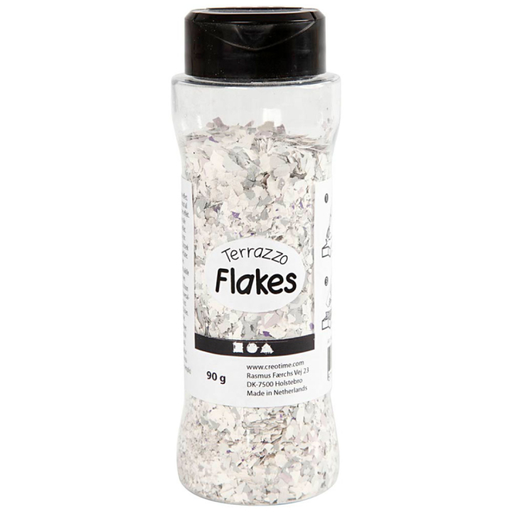 Terrazzo Flakes 90g Lichtgrijs in de groep Creëren & Hobby / Creëren / Knutselen en DIY bij Voorcrea (130773)