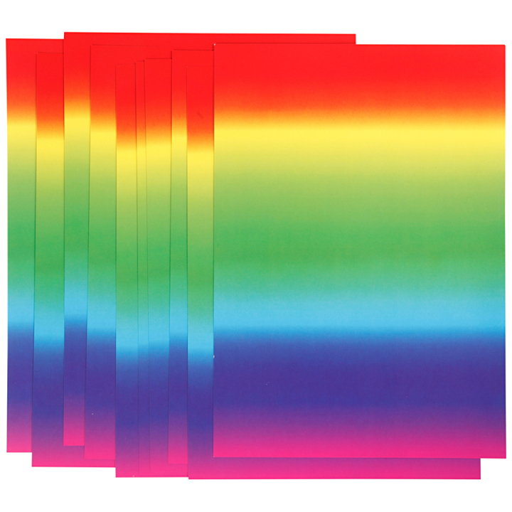 Gekleurd Papier Regenboog A4 180g 10 vellen in de groep Kids / Leuk en leerzaam / Knutselpapier & Tekenblok voor kinderen / Gekleurd papier voor kinderen bij Voorcrea (130808)