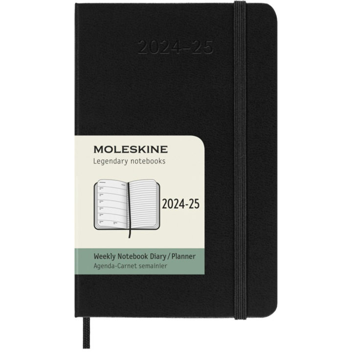 Kalender 18M WeekNote Hard Cover Pocket Black in de groep Papier & Blokken / Kalenders en agenda's / 18 maanden agenda's bij Voorcrea (130882)