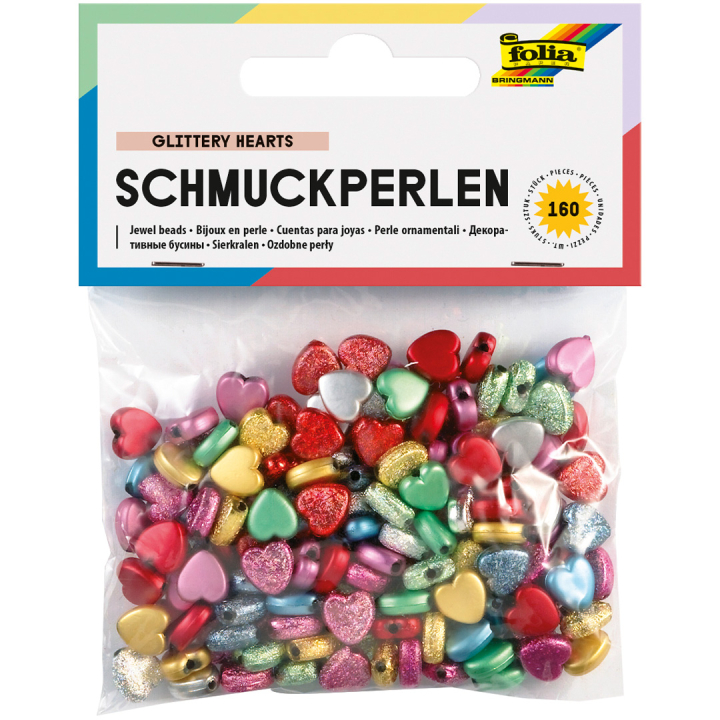 Juweelkralen Harten 160-pack in de groep Kids / Leuk en leerzaam / Sieraden maken voor kinderen bij Voorcrea (131534)