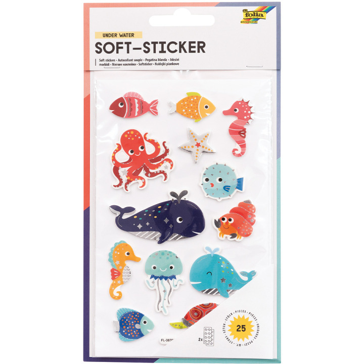 Zachte Sticker Onderwater 2 Vellen in de groep Kids / Leuk en leerzaam / Stickers bij Voorcrea (131559)