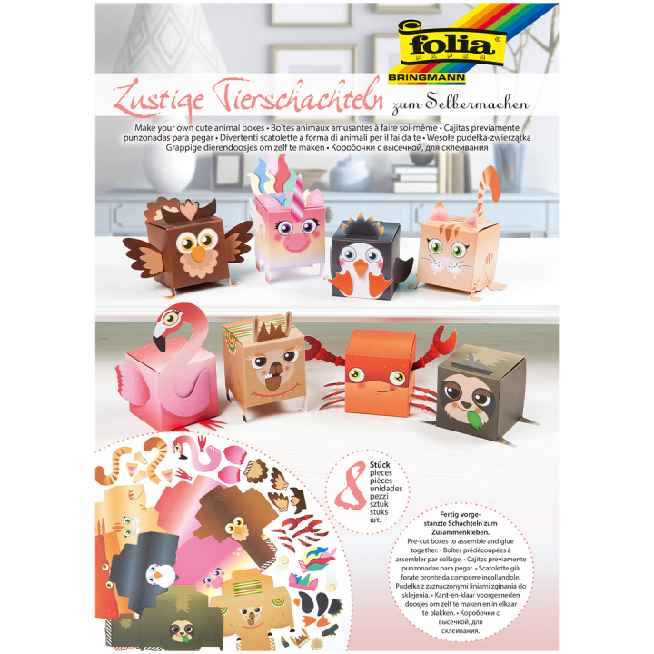 DYI-kit I Animal boxes 8-pack in de groep Kids / Leuk en leerzaam / Kinderfeestjes bij Voorcrea (131569)