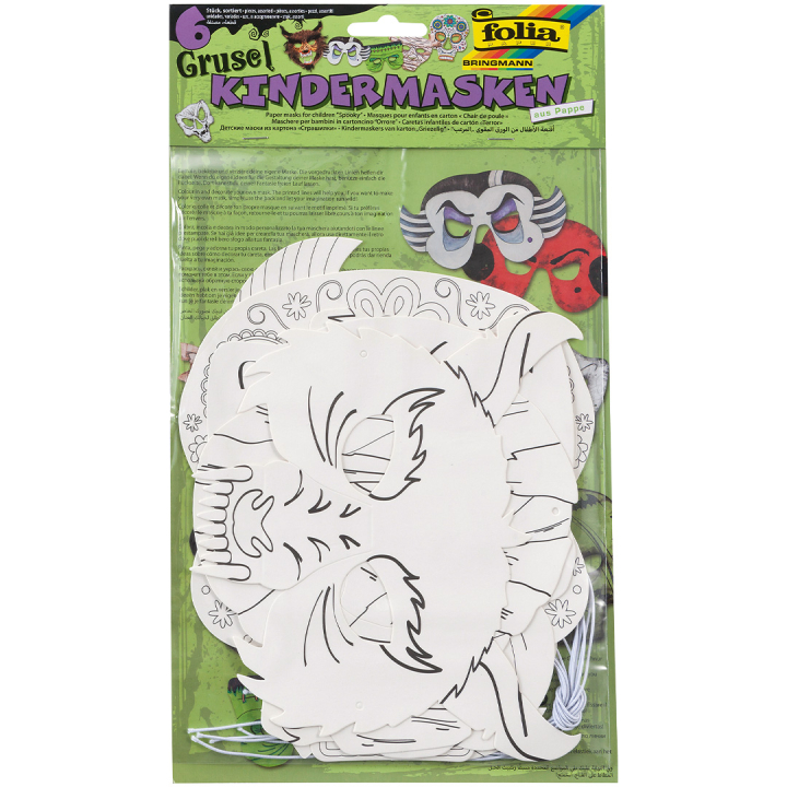 Kinder Maskers Griezelig 6-pack in de groep Kids / Feestdagen / seizoen voor kinderen / Kinderfeestjes bij Voorcrea (131575)