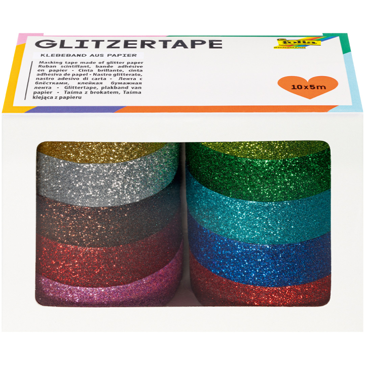 Glitter-Tape 10-pack in de groep Creëren & Hobby / Hobbytoebehoren / Plakband bij Voorcrea (131603)