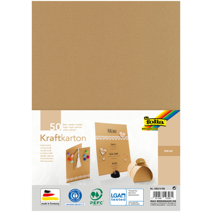 Gekleurd papier naturel 230g/m² 50 vellen in de groep Kids / Leuk en leerzaam / Knutselpapier & Tekenblok voor kinderen bij Voorcrea (131645)