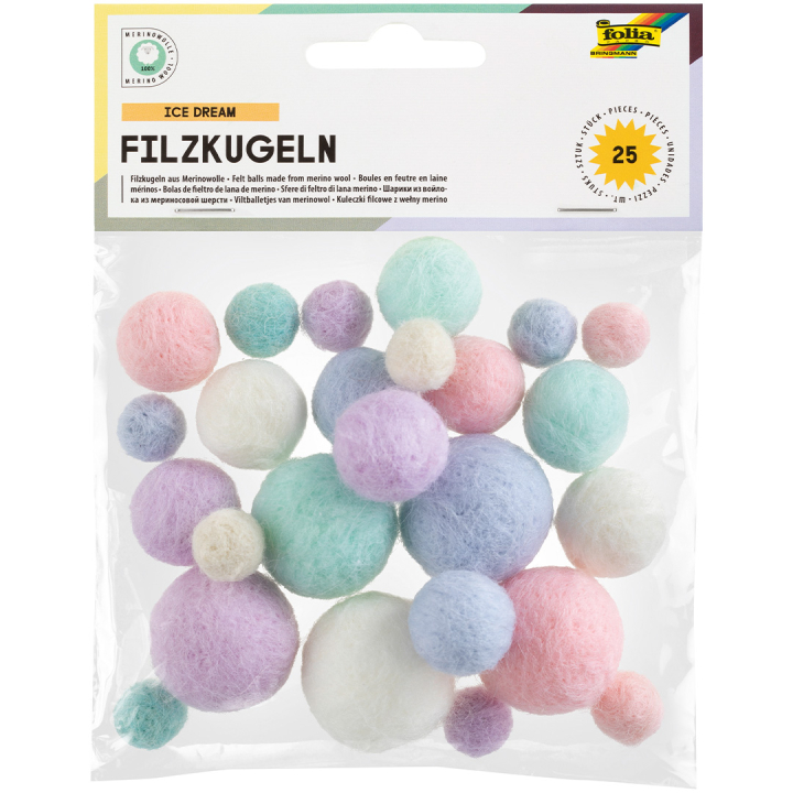 Viltballen Ice Dream 25-pack in de groep Creëren & Hobby / Creëren / Knutselen en DIY bij Voorcrea (131670)