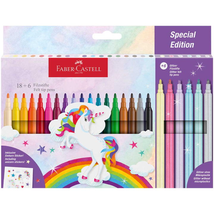 Viltstiften Unicorn Special Edition 24-pack (3 jaar+) in de groep Kids / Kinderpotloden en -stiften / Viltstiften voor kinderen bij Voorcrea (131682)