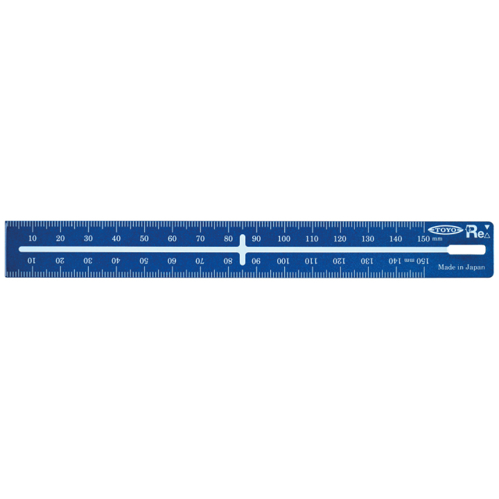 Stalen liniaal 15 cm Blauw in de groep Creëren & Hobby / Hobbytoebehoren / Linialen bij Voorcrea (131938)