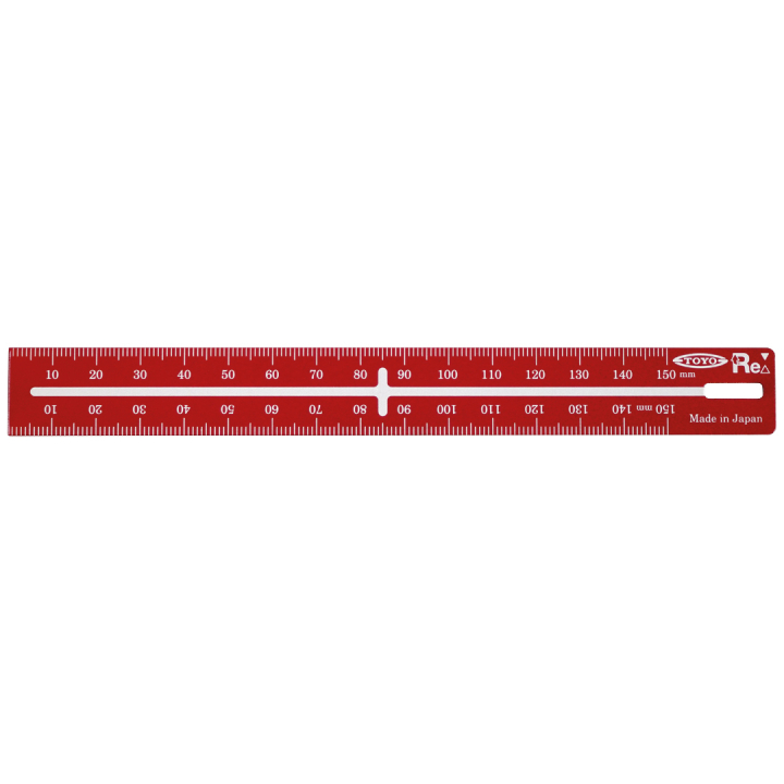 Stalen liniaal 15 cm Rood in de groep Creëren & Hobby / Hobbytoebehoren / Linialen bij Voorcrea (131939)