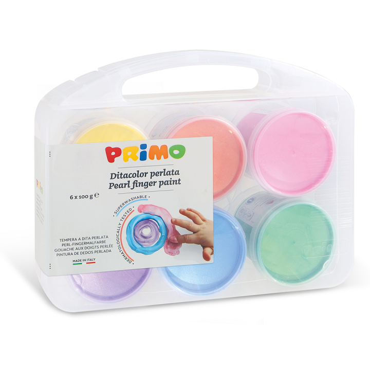 Vingerverf Pearlescent-set 6x100g in de groep Kids / Knutselspullen en verf voor kinderen / Verf voor kinderen / Vingerverf bij Voorcrea (132084)