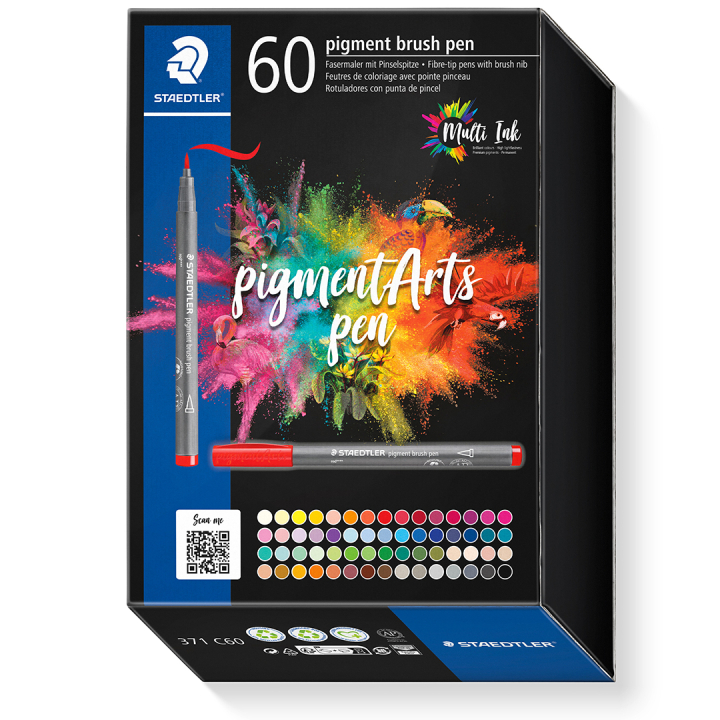 Pigment Arts Brush Pen 60-set in de groep Pennen / Kunstenaarspotloden en -stiften / Penseelstiften bij Voorcrea (132591)