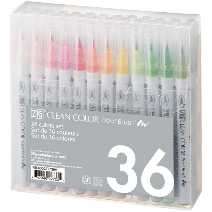 Clean Color Real Brush 36-set in de groep Pennen / Kunstenaarspotloden en -stiften / Penseelstiften bij Voorcrea (132605)