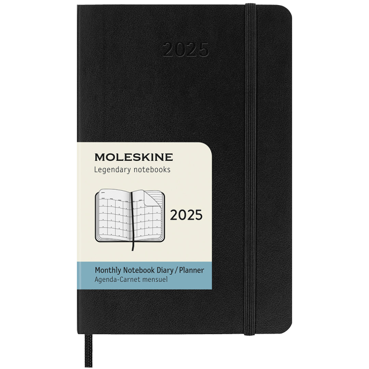 12M Monthly Kalender 2025 Softcover Pocket Black in de groep Papier & Blokken / Kalenders en agenda's / 12 maanden agenda's bij Voorcrea (133778)