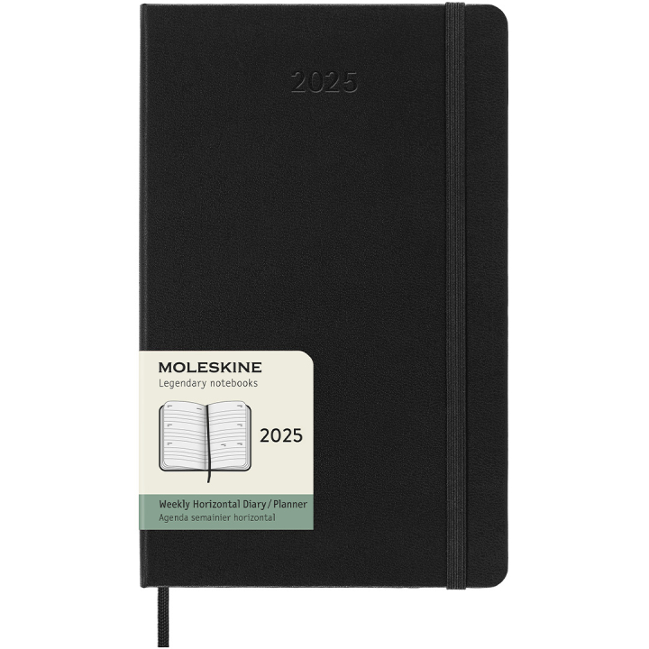 12M Weekly Planner Horizontal 2025 Hardcover Large Black in de groep Papier & Blokken / Kalenders en agenda's / 12 maanden agenda's bij Voorcrea (133788)