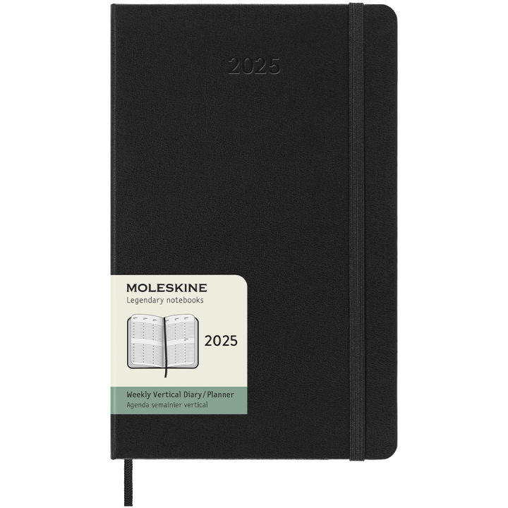 12M Weekly Planner Vertical Hardcover 2025 Large Black in de groep Papier & Blokken / Kalenders en agenda's / 12 maanden agenda's bij Voorcrea (133812)