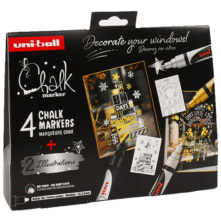 Chalk Marker PWE-5M XMAS 4-set in de groep Pennen / Kunstenaarspotloden en -stiften / Acrylmarkers bij Voorcrea (133852)