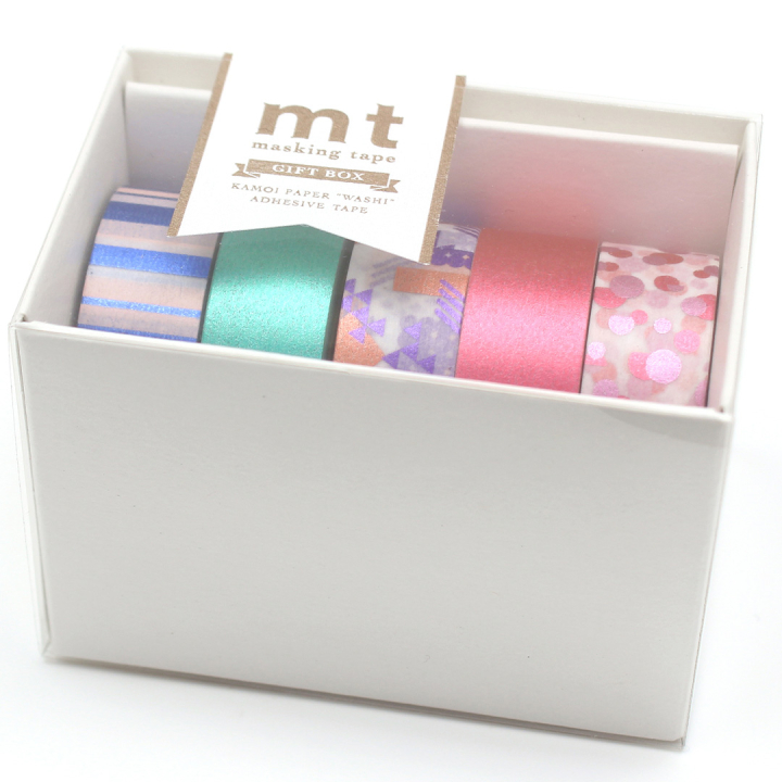 Washi-tape Gift Box Bright in de groep Creëren & Hobby / Hobbytoebehoren / Washi Tape bij Voorcrea (134043)