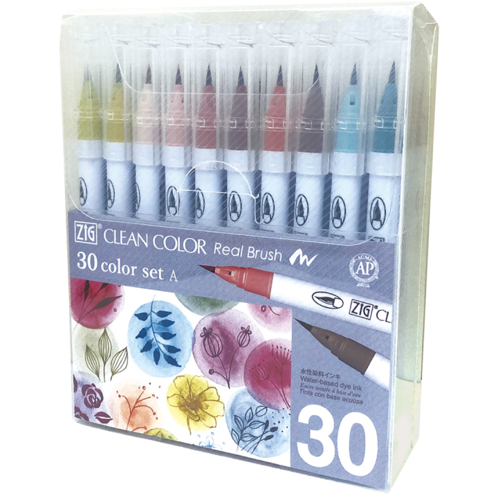 Clean Color Real Brush 30-set A in de groep Pennen / Kunstenaarspotloden en -stiften / Penseelstiften bij Voorcrea (134099)