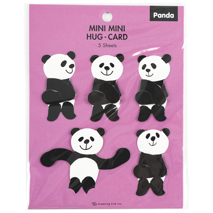 Minikaarten Panda 5-pack in de groep Creëren & Hobby / Feestdagen en seizoenen / Kaarten en enveloppen bij Voorcrea (134504)