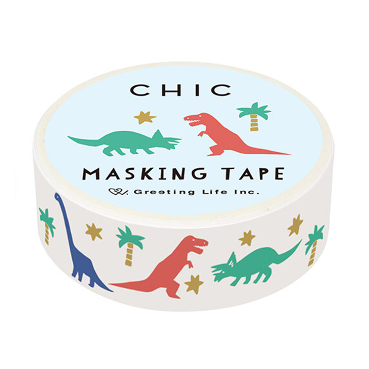 Washi-tape Dinosaur in de groep Creëren & Hobby / Hobbytoebehoren / Washi Tape bij Voorcrea (134814)