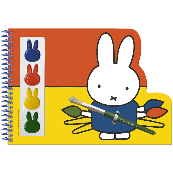 Nijntje Miffy Verfboek Kleuren + Penseel in de groep Kids / Knutselspullen en verf voor kinderen / Verf voor kinderen / Waterverf voor kinderen bij Voorcrea (134895)