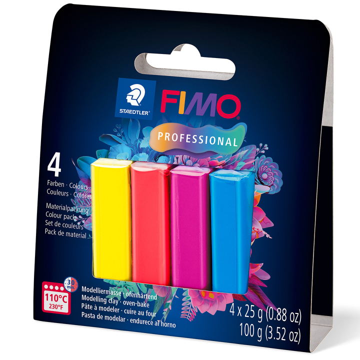 FIMO Professional half blocks Colour 4 x 25 g in de groep Creëren & Hobby / Creëren / Modelleren bij Voorcrea (134988)