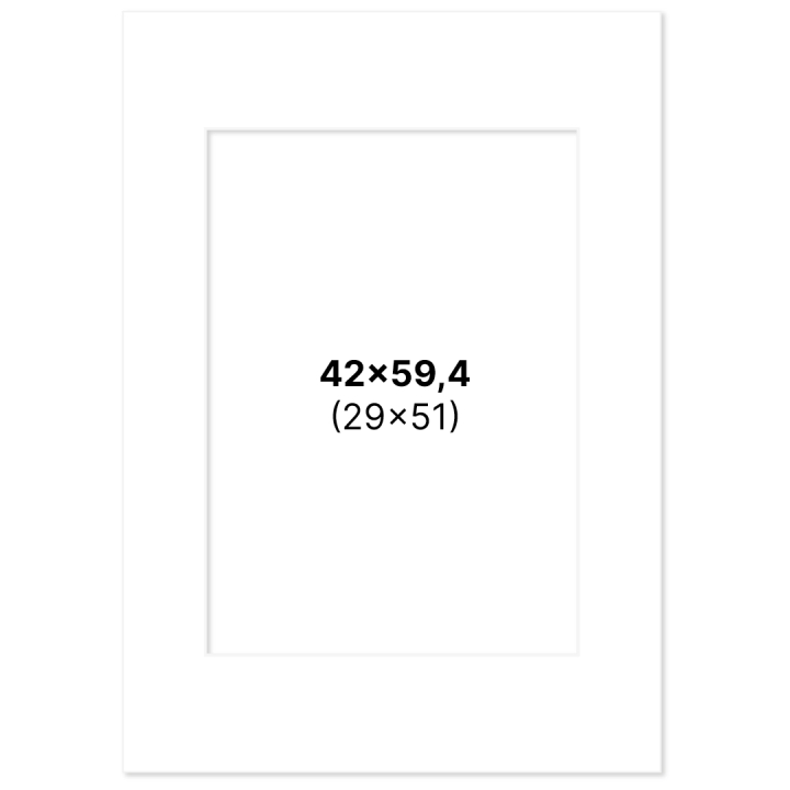 Passe-partout Wit 42x59,4 cm A2 in de groep Creëren & Hobby / Organiseren / Lijsten / Passe-partout bij Voorcrea (135111)