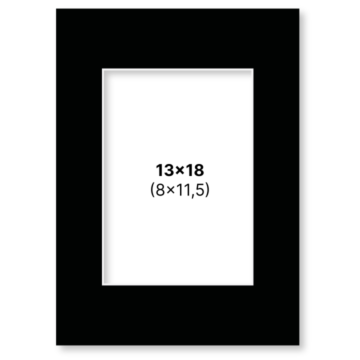 Passe-partout Zwart 13x18 cm in de groep Creëren & Hobby / Organiseren / Lijsten / Passe-partout bij Voorcrea (135114)