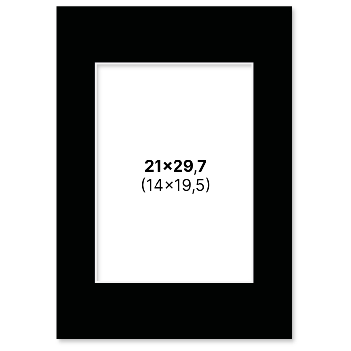 Passe-partout Zwart 21x29,7 cm A4 in de groep Creëren & Hobby / Organiseren / Lijsten / Passe-partout bij Voorcrea (135118)