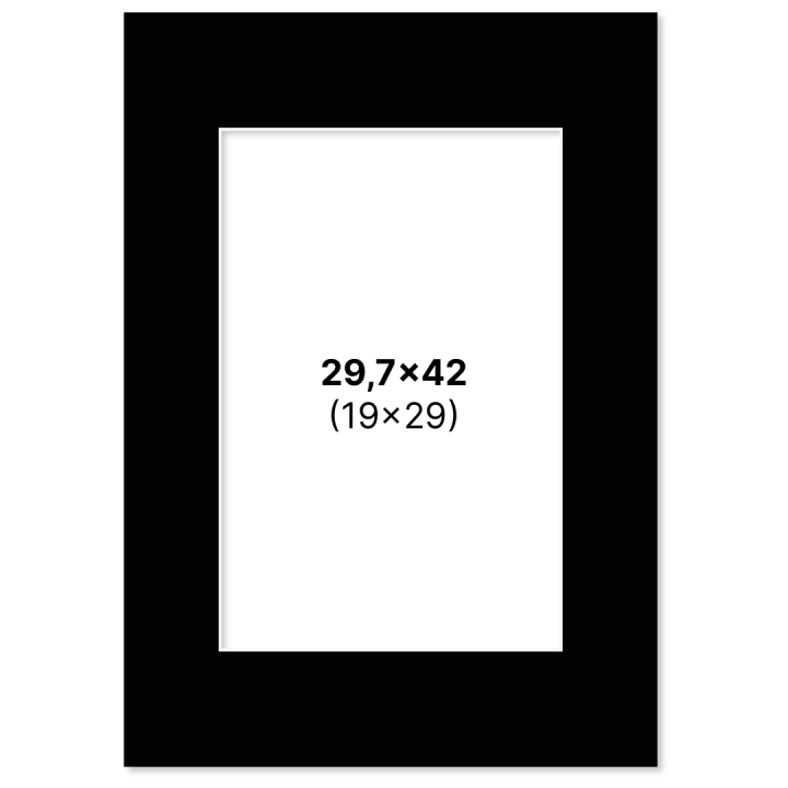 Passe-partout Zwart 29,7x42 cm A3 in de groep Creëren & Hobby / Organiseren / Lijsten / Passe-partout bij Voorcrea (135121)