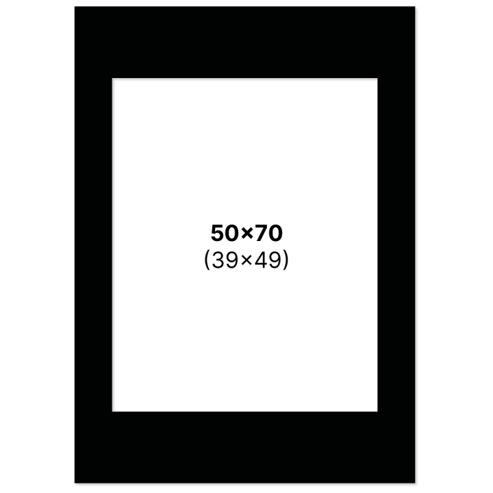 Passe-partout Zwart 50x70 cm in de groep Creëren & Hobby / Organiseren / Lijsten / Passe-partout bij Voorcrea (135124)