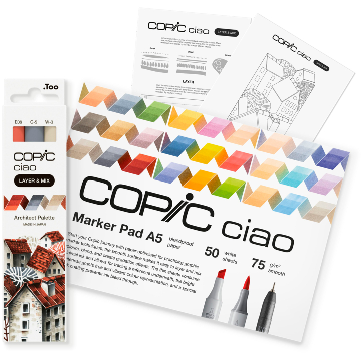 Ciao Layer & Mix 2D Starter Set Architect in de groep Pennen / Kunstenaarspotloden en -stiften / Illustratiemarkers bij Voorcrea (135135)