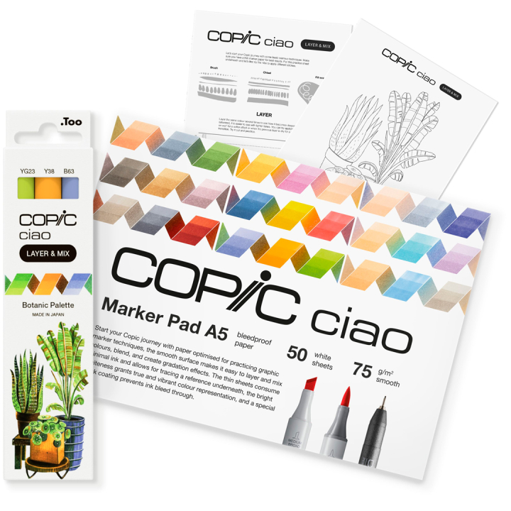 Ciao Layer & Mix 3D Starter Set Botanic in de groep Pennen / Kunstenaarspotloden en -stiften / Illustratiemarkers bij Voorcrea (135137)