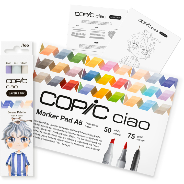 Ciao Layer & Mix Manga Starter Set Serene in de groep Pennen / Kunstenaarspotloden en -stiften / Illustratiemarkers bij Voorcrea (135141)