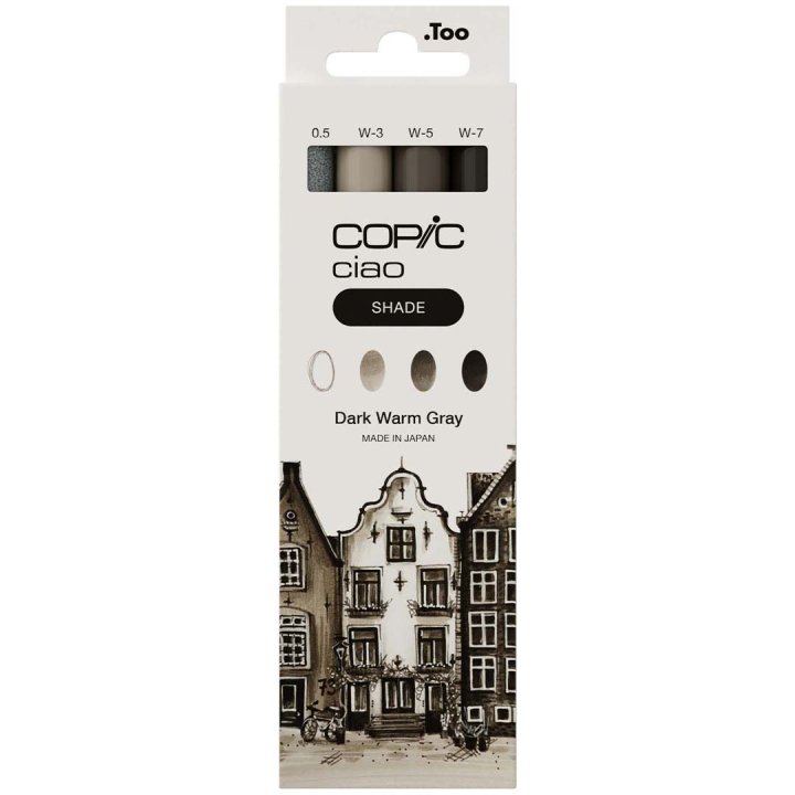 Ciao Shade Set Dark Warm Gray 4-pack in de groep Pennen / Kunstenaarspotloden en -stiften / Illustratiemarkers bij Voorcrea (135144)