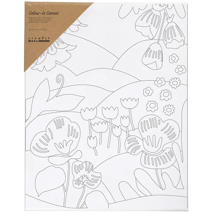 Canvas met print 24x30cm 360g Bloemrijk landschap in de groep Kids / Knutselspullen en verf voor kinderen / Schilderaccessoires voor kinderen bij Voorcrea (135415)