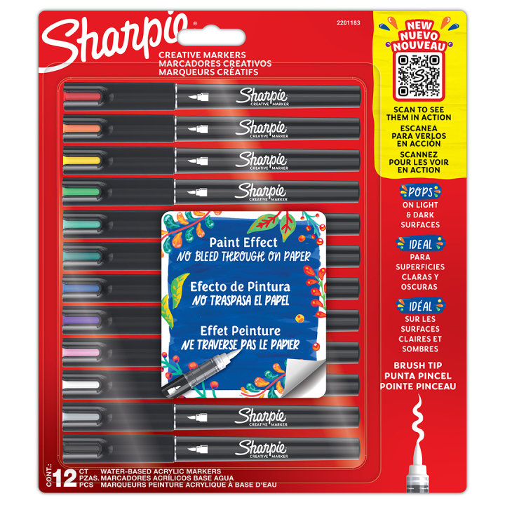 Creative Marker Brush Tip 12-pak in de groep Pennen / Kunstenaarspotloden en -stiften / Acrylmarkers bij Voorcrea (135429)
