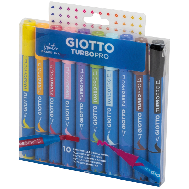 Turbo Pro Dual Tip Marker Pen 10-set in de groep Pennen / Kunstenaarspotloden en -stiften / Aquarelmarkers bij Voorcrea (135469)