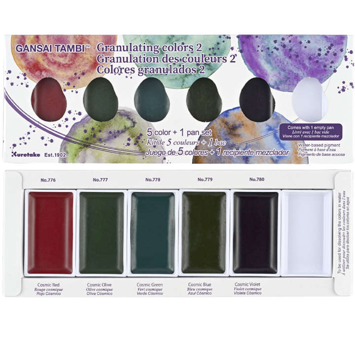 Gansai Tambi Aquarel 5-set Granulating Colors 2 in de groep Kunstenaarsmateriaal / Kunstenaarsverf / Aquarelverf / Aquarelverf in napje bij Voorcrea (135537)