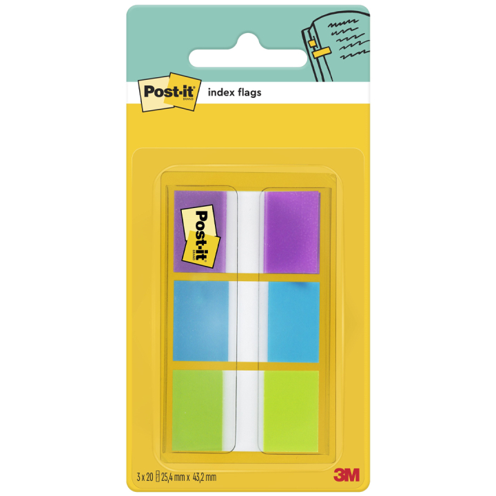Post-it Index Tabs 25,4x43,2 mm 3 kleuren in de groep Papier & Blokken / Schrijven en noteren / Post-it en notitieblokjes bij Voorcrea (135556)