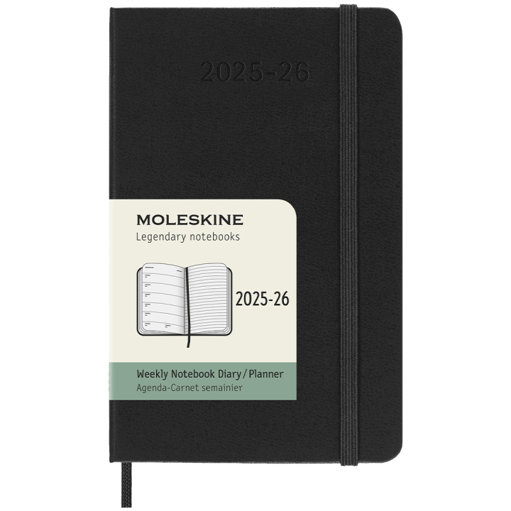 Kalender 18M WeekNote Hard Cover Pocket Black in de groep Papier & Blokken / Kalenders en agenda's / 18 maanden agenda's bij Voorcrea (135590)