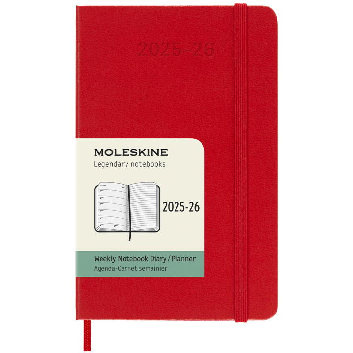 Kalender 18M WeekNote Hard Cover Pocket Red in de groep Papier & Blokken / Kalenders en agenda's / 18 maanden agenda's bij Voorcrea (135601)