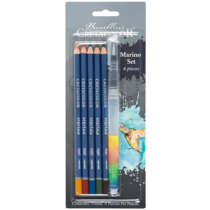 Marino aquarelset 6-delig in de groep Pennen / Kunstenaarspotloden en -stiften / Aquarelpotloden bij Voorcrea (135645)
